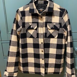Harley Davidson Black and Beige Plaid Jacket